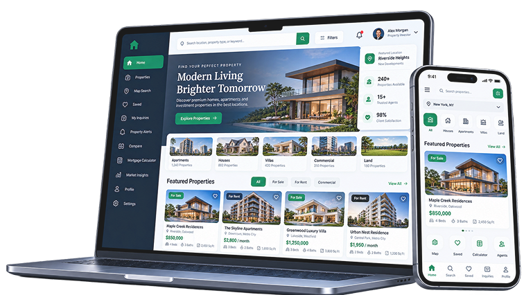 E-Commerce store on laptop and phone